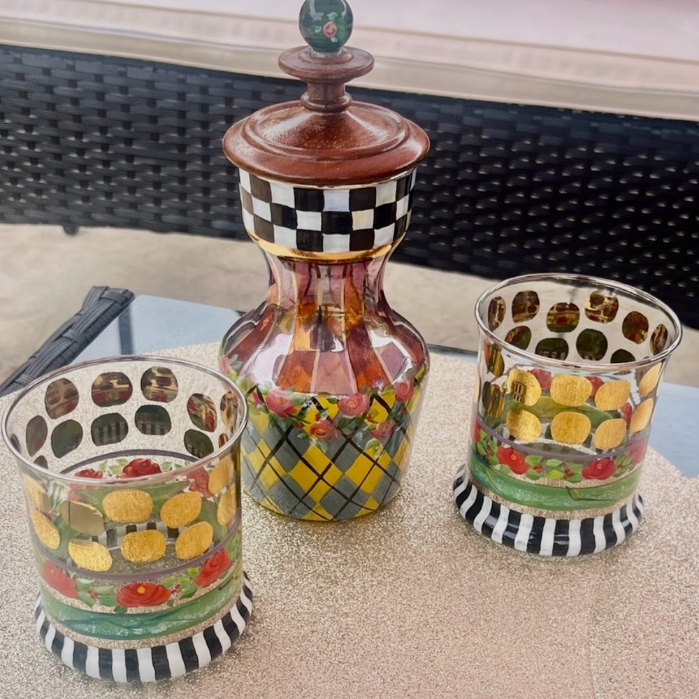 Mackenzie Childs Decanter Set